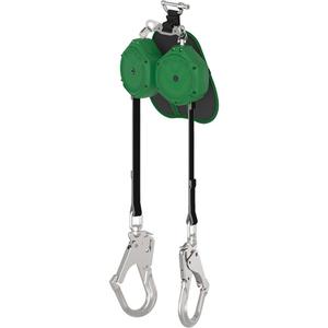 V-Shock® Edge Leading Edge Personal Fall Limiter - 8', 2, Dyneema®, Swivel, Single Pin, Web, Rebar Hook, Web, SRL, 1" (25.4 mm) wide/0.14" (3.6 mm) thick, Glass Filled Nylon, 1 Year, Green