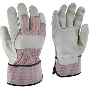 24-61 Striped Work Gloves - 2X-Large, X-Small, Small, Medium, Large, X-Large, Unlined, Grain Cowhide, Rubberized