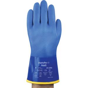 AlphaTec® 23-202 PVC Gloves - 8, 9, 10, 11.8", Straight, Cotton, Fleece, EN 374:2016-1 Type B/EN 374:2016-2/EN 374:2016-5, KLT