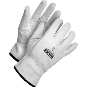 Puncture-Resistant Driver Gloves - Large, Small, Medium, X-Large, Unlined, Grain Goatskin, Keystone, ANSI Puncture Level 3