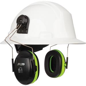 Dynamic™ V1™ Passive Ear Muffs - Cap Mount, A, 23, Full Brim Hardhats, Neon Green