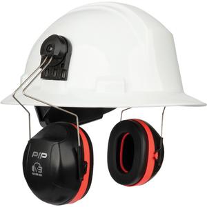 Dynamic™ V3™ Passive Ear Muffs - Cap Mount, AL, 27, Full Brim Hardhats, Neon Red