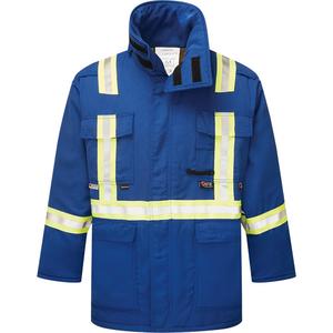 Westex® DH Antistatic 6.5 oz. Flame Resistant Insulated Parka - Medium, Royal Blue, Regular, NFPA 2112, NFPA 70E, CGSB 155.20, CSA Z462, ASTM F1506, NFPA 1975, NFPA 1977, Cat 4 ATPV 40.6