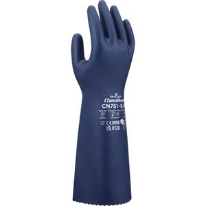 CN751 Chemical-Resistant Gloves - Large/9, Small/7, Medium/8, X-Large/10, 2X-Large/11, 15", 18-mil, Nitrile, Unlined, EN 374:2016-1 Type B/EN 374:2016-5 VIRUS, AJKLMNOPT, Cat III, EN ISO 374-1:2016/Type A