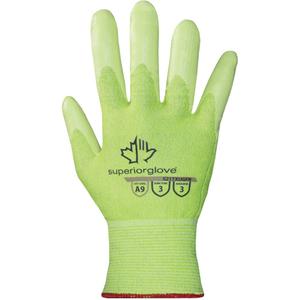 S21TXUGFN High-Visibility Cut-Resistant Gloves - X-Large/10, 2X-Small/5, X-Small/6, Small/7, Medium/8, Large/9, 2X-Large/11, 3X-Large/12, 21, TenActiv™, Nitrile, Dipped Palm, ASTM ANSI Level A9, ANSI/ISEA 105 Level 3