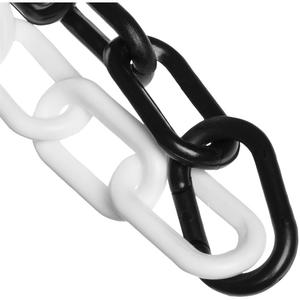 Plastic Safety Chain - Black/White, 2", 100'