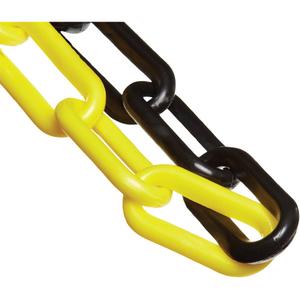 Plastic Safety Chain - Black/Yellow, 2", 100'
