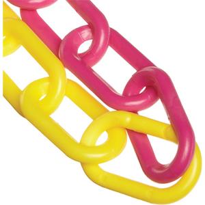 Plastic Safety Chain - Yellow/Magenta, 2", 100'