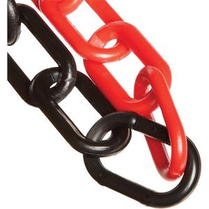 Plastic Safety Chain - Black/Red, 2", 100'