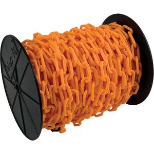 Heavy-Duty Plastic Safety Chain - Orange, 2", 100'