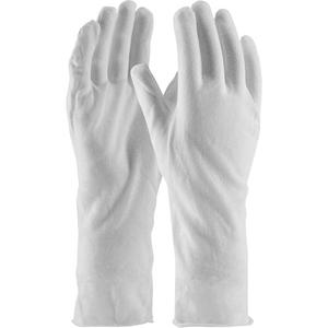 CleanTeam® Premium Inspection Gloves - One Size, Cotton, Unhemmed, 14", White