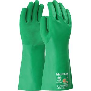 ATG MaxiChem® Chemical-Resistant Gloves - Small, Medium, Large, X-Large, 2X-Large, 14", Straight, Nitrile, EN 374:2016-1 Type A, JKLMNO, EN 374 Level 2 for JKLMNO, EN 388 Level 4, EN 388 Level 1