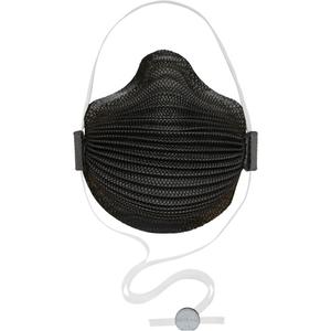 AirWave M Series Black Disposable Masks with SmartStrap® & Nose Flange - NIOSH, Medium/Large, Cup, Without, N95