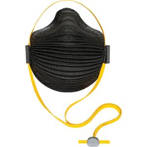 AirWave M Series Black Disposable Masks with SmartStrap® & Full Foam Flange - NIOSH, Medium/Large, Cup, Without, N95, Black