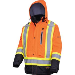 5407 Waterproof Insulated Heated Safety Jacket - Polyester, Small, Medium, Large, X-Large, 2X-Large, 3X-Large, 4X-Large, High-Visibility Orange, Men's, CSA Z96-22 Class 2 Level 2