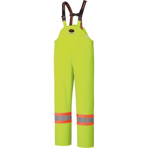 5895 Flame Resistant Waterproof Stretch Bib Pants - X-Small, High Visibility Lime-Yellow, ASTM D6413, CGSB 155.20-2000 Type 3, CSA Z96-22 Class 3 Level 2 & Class 3 Level FR when worn with CSA Class 2 Level 2 and Class 2 Level FR top