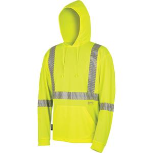 6965 Bird's-Eye Safety Hoodie - High Visibility Lime-Yellow, Silver, Small, Medium, Large, X-Large, 2X-Large, 3X-Large, 4X-Large, Meets/Exceeds CSA Z96 Class 2 - Level 2
