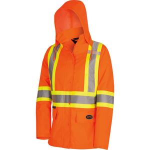 5626W The Rock Women's 300D  Quilted Safety Parka - High Visibility Orange, Silver/Yellow, X-Small, Small, Medium, Large, X-Large, 2X-Large, 3X-Large, 4X-Large, Polyester/Polyurethane, Meets/Exceeds CSA Z96 Class 2 - Level 2