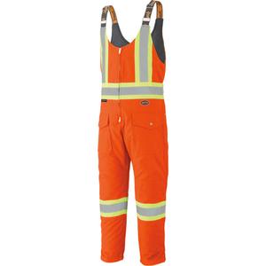 5538 Quilted Duck Overalls - High Visibility Orange, Silver/Yellow, X-Small, Small, Medium, Large, 2X-Large, 3X-Large, 4X-Large, Cotton, 4, Elastic, 2-Way Brass Zipper, StarTech® Double-Stitched
