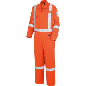 7708A "The Rock" FR-Tech® High Visibility FR/Arc Rated Coveralls - 36, 38, 40, 42, 44, 46, 48, 50, 52, 54, 56, 58, 60, 62, 64, 66, High Visibility Orange, 10 cal/cm², NFPA 70E/ASTM F1506/NFPA 2112, 2, CSA Z462-21