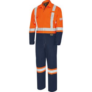 7702BBT FR-Tech® 2-Tone Safety Coverall - 40 (Tall), 42 (Tall), 44 (Tall), 46 (Tall), 48 (Tall), 50 (Tall), 52 (Tall), 54 (Tall), 56 (Tall), 58 (Tall), 60 (Tall), 62 (Tall), 64 (Tall), 66 (Tall), Orange/Navy Blue