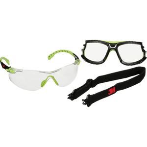 Solus™ 1000 Series Safety Glasses - Meets/Exceeds CSA Z94.3/ANSI Z87+, Clear, Anti-Fog/Anti-Scratch, Green, Black, Polycarbonate, Frameless, Removable Gasket