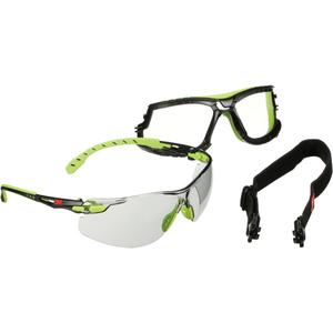Solus™ 1000 Series Safety Glasses - Meets/Exceeds CSA Z94.3/ANSI Z87+, Grey, Anti-Fog/Anti-Scratch, Green, Black, Polycarbonate, Frameless, Removable Gasket