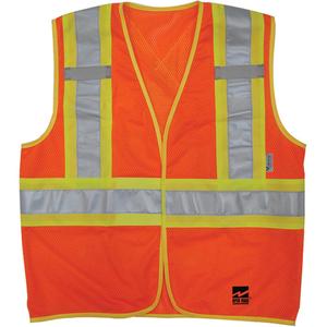 Open Road® “BTE” Vest - High Visibility Orange, Lime-Green & Silver, 2X-Large/3X-Large, Small/Medium, 4X-Large/5X-Large, Meets/Exceeds CSA Z96 Class 2 - Level 2, ANSI/ISEA 107-2015 Type R, Class 2