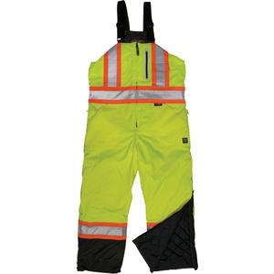 Ripstop Insulated Safety Bib Overall - High Visibility Lime-Yellow, Silver/Orange, 2X-Large, X-Small, Small, Medium, Large, X-Large, 3X-Large, 4X-Large, 5X-Large, Polyester, ANSI Type E