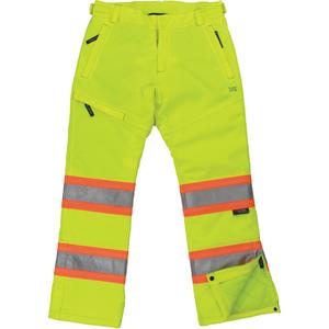 Women’s Insulated Flex Safety Pant - High Visibility Lime-Yellow, Silver/Orange, 2X-Large, Polyester