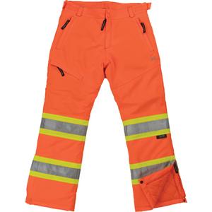 Women’s Insulated Flex Safety Pant - High Visibility Orange, Silver/Lime-Green, Medium, Polyester