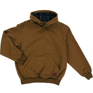 Water Repellent Fleece Pullover Hoodie - Cotton/Polyester, X-Large, Brown, Men's