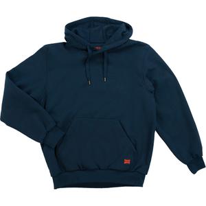 Water Repellent Fleece Pullover Hoodie - Cotton/Polyester, 5X-Large, Navy Blue, Men's