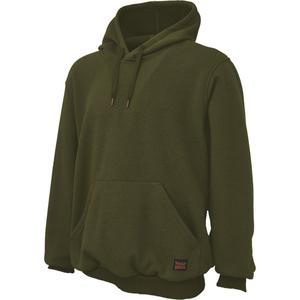 Water Repellent Fleece Pullover Hoodie - Cotton/Polyester, Small, Green, Men's