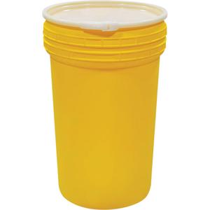 Plastic Lab Pack Nestable Drum with Lever-Lock - 23", 37.5", 55 US gal., Mobile, Yellow