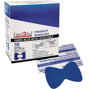 Bandages - Fingertip, Fabric Metal Detectable, Non-Sterile, Non-Medical, Blue