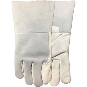 2757E Fabulous Fabricator Fitter's Gloves - Small, Medium, Large, X-Large, Cotton Fleece, Grain Cowhide, Gauntlet, Leather