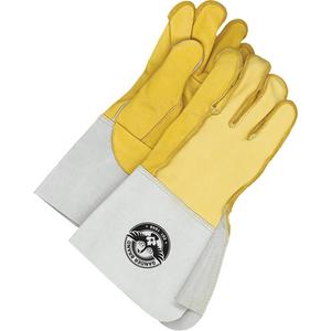 Welder's Gloves with 5.5" Cuff - 10.5, 11.5, 8.5, 9.5, Unlined, Grain Cowhide, Yellow/White