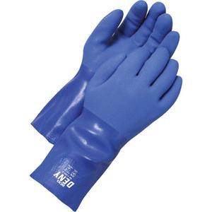 Textured Gloves - 12, 12", Slip-On, PVC, Cotton, EN 374:2016-1 Type A/EN 374:2016-2, AJKLMPT, EN 374-1 - Type A, AJKLMPT, EN 374-2 - Pass, CFIA, EN388 Level 4, EN388 Level 1, EN388 Level 2