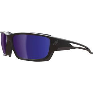 Kazbek Safety Glasses with Gasket - Meets/Exceeds CSA Z94.3/ANSI Z87+/MCEPS GL-PD 10-12, Blue Mirror, Anti-Scratch/Polarized, Black, Nyl/TPR/PC