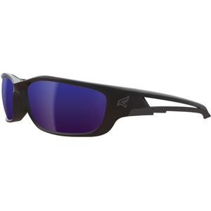 Kazbek XL Safety Glasses - Meets/Exceeds CSA Z94.3/ANSI Z87+/MCEPS GL-PD 10-12, Blue Mirror, Anti-Scratch, Black, Nyl/TPR/PC