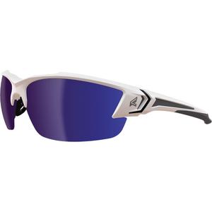 Khor G2 Safety Glasses - Meets/Exceeds CSA Z94.3/ANSI Z87+/MCEPS GL-PD 10-12, Blue Mirror, Anti-Scratch/Polarized, White, Nyl/TPR/PC