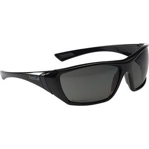 Hustler Hydrophobic Wraparound Safety Glasses - Meets/Exceeds CSA Z94.3, Smoke, Anti-Fog/Anti-Scratch, Nylon/EVA, Nylon, Full-Frame, Black