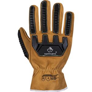 Endura® 378TXTVB Cold-Rated Impact & Cut Resistant Winter Gloves - X-Small, Small, Medium, Large, X-Large, 2X-Large, 3X-Large, Non-Knit, TenActiv™/Thinsulate™/Goatskin, Not Coated, Not Coated, ASTM ANSI Level A6