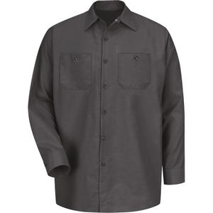 Long Sleeve Industrical Work Shirt - Poly-Cotton, Large, Medium, X-Large, 2X-Large, Charcoal, Men's