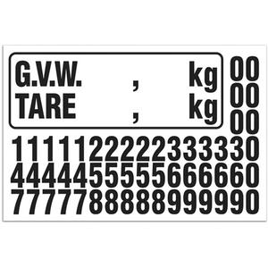G.V.W. Truck Number Kit - Assorted Numbers/Letters/Punctuation, Black
