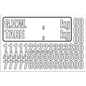 G.V.W. Truck Number Kit - Assorted Numbers/Letters/Punctuation, White