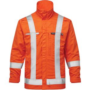 UltraSoft® 7 oz. Skyline Summer Bomber Jacket - 2X-Large (Tall), High Visibility Orange, NFPA 70E/ASTM F1506/NFPA 2112, CGSB 155.20, CSA Z462, Silver, 60 Days