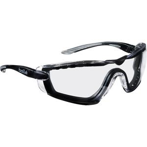 Cobra Hybrid Wraparound Safety Glasses - None, Clear, Anti-Fog/Anti-Scratch, Hybrid, Nylon/PC/TPR, Black