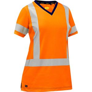 Bisley® Women's X-Back Short Sleeve Shirt - High Visibility Orange, Silver, Small, Medium, Large, X-Large, 2X-Large, 3X-Large, Poly-Cotton, Meets/Exceeds CSA Z96 Class 2 - Level 2